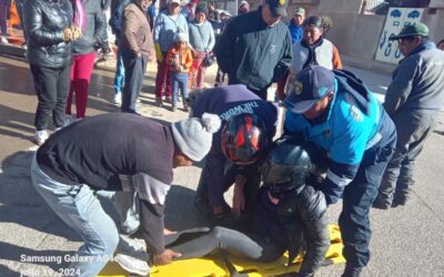 SERENOS AUXILIAN A MOTOCICLISTA TRAS ACCIDENTE DE TRÁNSITO