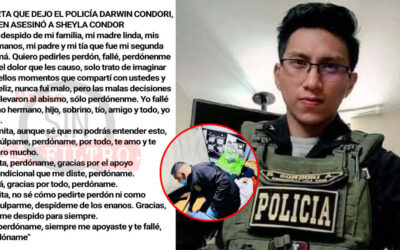 Revelan carta que dejó el policía Darwin Condori que asesinó a Sheyla Cóndor