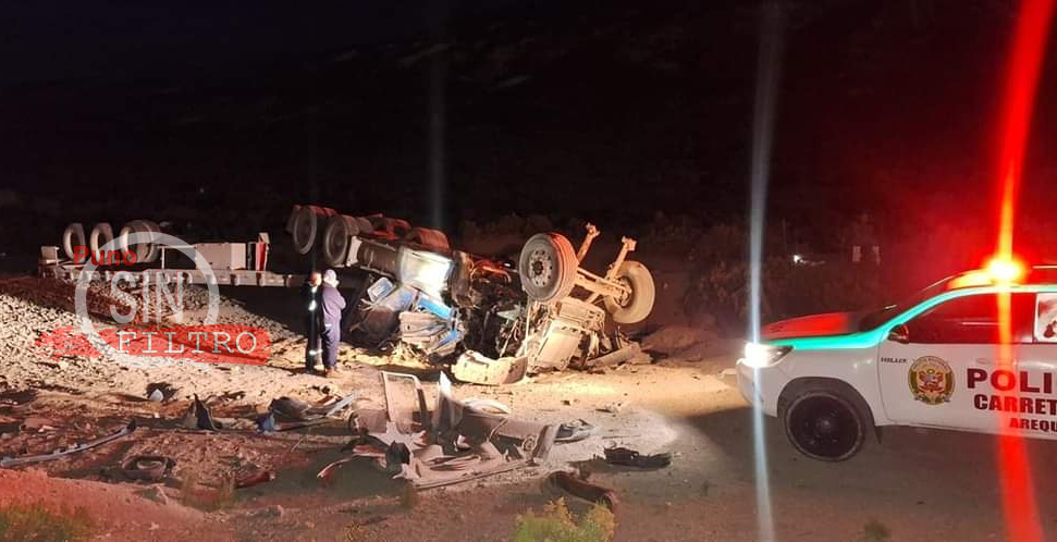 #IMATA #Arequipa UN FALLECIDO Y OTRO HERIDO DEJÓ EL DESPISTE Y VOLCADURA DE TRAILER EN LA CARRETERA AREQUIPA – PUNO