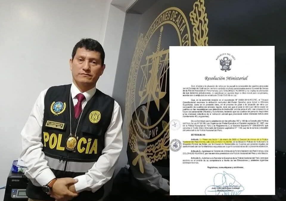 Harvey Colchado responde a Boluarte: «Los buenos policías no agachamos la cabeza»