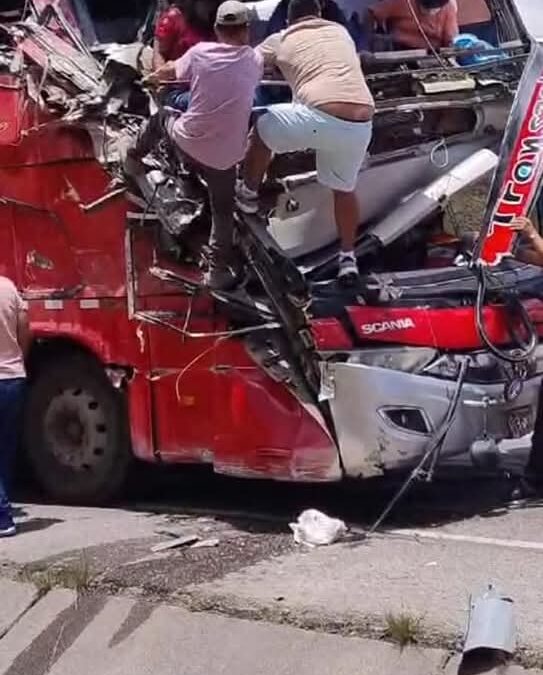 Un Muerto y Varios Heridos tras estrellarse bus contra cerro en Santa Lucia