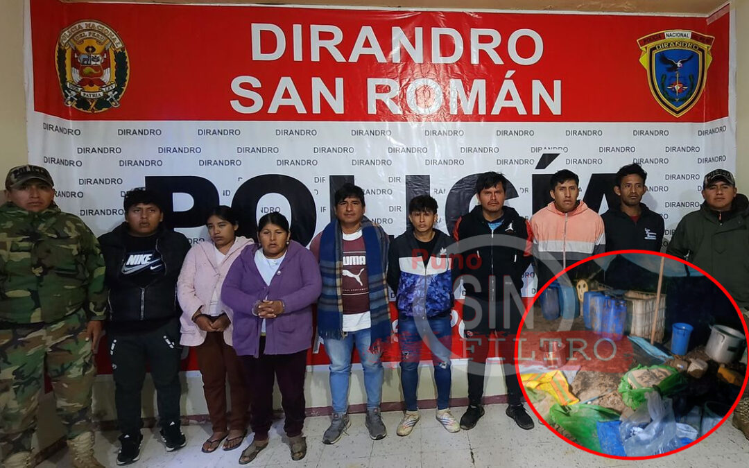 Ocho implicados en la fabricación de pasta básica de cocaína reciben prisión preventiva en Juliaca