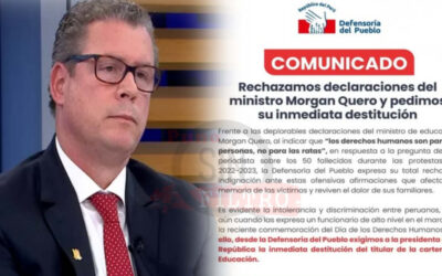 Defensoría del Pueblo pide destitución del Ministro de Educación por controversiales declaraciones