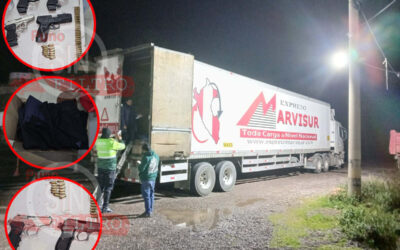 ARMAS DE FUEGO Y MUNICIONES ERAN TRASLADADAS EN TRANSPORTE DE ENCOMIENDAS
