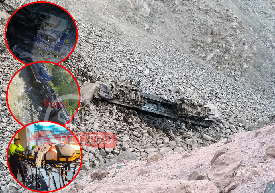 TRES SE DESCARRILÓ Y LOCOMOTORA CAYÓ A UN BARRANCO. MAQUINISTA FALLECIÓ Y SU ASISTENTE QUEDÓ GRAVE