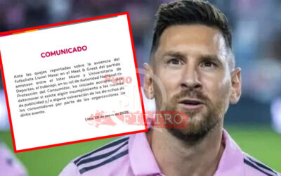 INDECOPI INICIÓ ACCIONES LEGALES CONTRA ORGANIZADORES POR AUSENCIA DE MESSI EN EL MEET & GREET