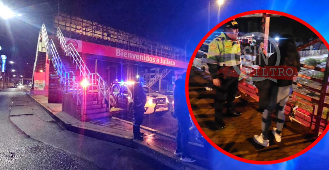 RESCATAN A JOVEN QUE INTENTÓ PONER FIN A SU EXISTENCIA, LANZÁNDOSE DESDE PUENTE PEATONAL EN LA SALIDA A PUNO