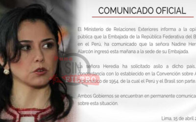 NADINE HEREDIA FUE A BUSCAR ASILO EN LA EMBAJADA DE BRASIL, TRAS LA SENTENCIA JUDICIAL POR LAVADO DE ACTIVOS