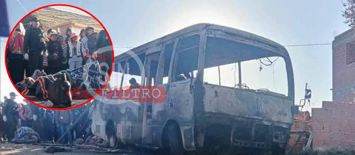 CINCO ESTUDIANTES MURIERON DURANTE INDENDIO DE BUS ESCOLAR EN POTOSÍ