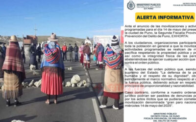 FISCALÍA ADVIERTE APERTURA DE PROCESOS DE INVESTIGACIÓN EN CASO DE VIOLENCIA DURANTE EL PARO DEL 14/05