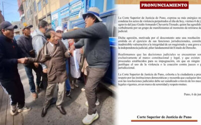 CSJ-PUNO CONDENA AGRESIÓN CONTRA JUEZ GUIDO CHEVARRIA