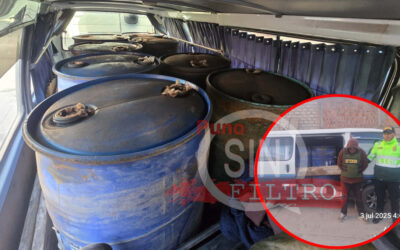 POLICÍA INCAUTÓ MAS DE 1600 LITROS DE COMBUSTIBLE PROCEDENTE DE BOLIVIA