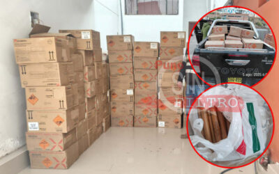 POLICÍAS INTERVINIERON VEHÍCULOS CON EXPLOSIVOS DESTINADOS A LAS MINAS EN LA RINCONADA. CARGAMENTO ESTÁ VALORIZADO EN MÁS DE 420 MIL SOLES