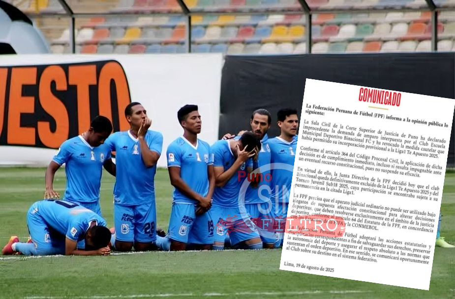 FPF CONFIRMA EL DESCENSO DEL «BINACIONAL» DE LA LIGA 1 TRAS ANULACIÓN DE MEDIDA CAUTELAR