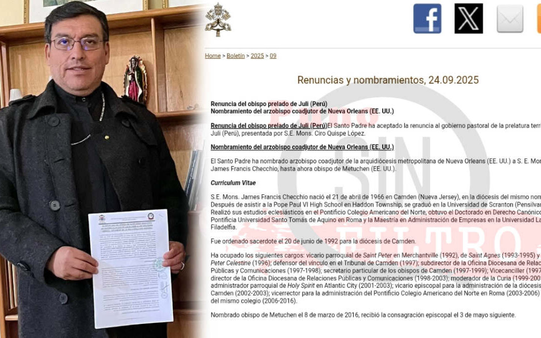 EL VATICANO ACEPTÓ LA RENUNCIA DEL OBISPO DE JULI, CIRO QUISPE, TRAS DENUNCIAS DE IRREGULARIDADES