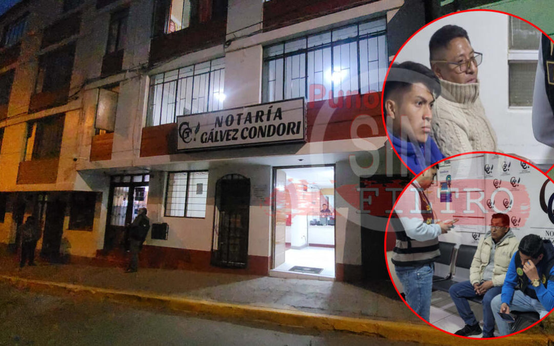 INTERVIENEN A SUJETOS CUANDO PRETENDÍAN APROPIARSE DE UN TERRENO CON ESCRITURA FALSIFICADA. TRABAJADORES DE LA NOTARÍA «GALVEZ CONDORI» ADVIRTIERON A LA PNP Y FISCALÍA