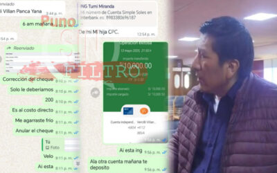 REGIDOR DE JULIACA OVIDIO TUMI MIRANDA HABRÍA EXTORSIONADO A CONSORCIO DE OBRA VIAL EN SAN ROMÁN Y ESTOS LE HICIERON DEPÓSITOS EN CUENTAS DE SU HIJA Y CUÑADO