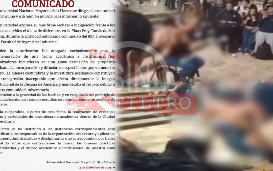 UNMSM SUSPENDE FIESTAS Y VERBENAS TRAS POLÉMICO SHOW DE CONNOTACIÓN SEXUAL EN CIUDAD UNIVERSITARIA