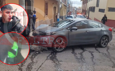 Video| POLICÍA EN PRESUNTO ESTADO DE EBRIEDAD PROTAGONIZA MÚLTIPLE CHOQUE E INTENTA HUIR EN PLENO CENTRO DE PUNO