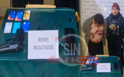 INTERVIENEN A SUJETO POR PORTAR UN ARMA DE FUEGO Y PRESUNTA RECEPTACIÓN DE CELULAR EN PUNO