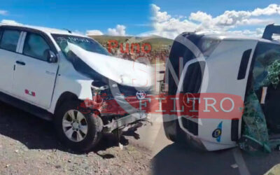 CHOQUE ENTRE MINIVÁN Y CAMIONETA DEJA AL MENOS 15 HERIDOS EN LA VÍA PUNO – JULIACA