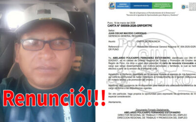 DIRECTOR DE TRABAJO RENUNCIO TRAS ESCÁNDALO POR VIOLENCIA FAMILIAR. UNA FUNCIONARIA ESTARÍA INVOLUCRADA EN LOS HECHOS