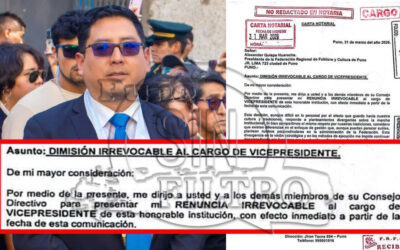 RENUNCIA DE VICEPRESIDENTE DE LA FEDERACIÓN DE FOLKLORE SE DA EN MEDIO DE DENUNCIAS Y PRESUNTAS IRREGULARIDADES