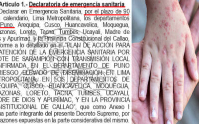 PUNO Y OTRAS 12 REGIONES FUERON DECLARADAS EN EMERGENCIA SANITARIA POR BROTE DE SARAMPIÓN Y RIESGO DE PROPAGACIÓN