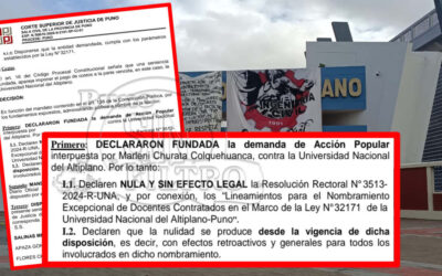 SALA CIVIL DECLARA NULO NOMBRAMIENTO DOCENTE «TRUCHO» EN LA «UNA PUNO»
